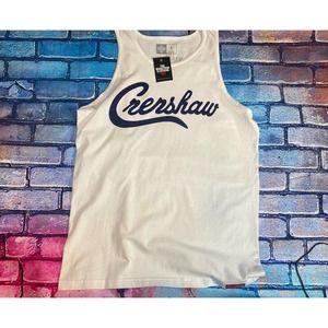 The Marathon Clothing Crenshaw Tank Top Large Blue/ White Nipsey Hussle
